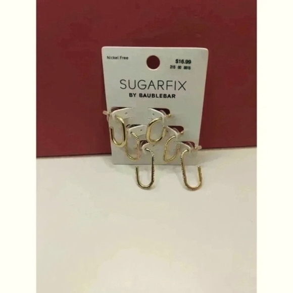 BaubleBar Jewelry - SUGARFIX By BAUBLEBAR Gold Tone Hoop Earrings Set Rhinestone earrings